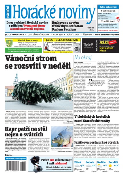 Horácké Noviny Pátek 30.11.2018 č. 090