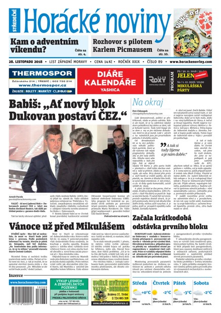 Horácké Noviny Středa 28.11.2018 č. 089