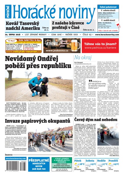 Horácké Noviny Pátek 24.8.2018 č. 063