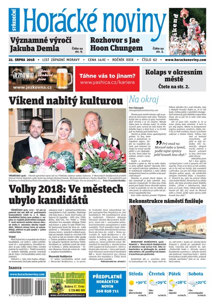 Horácké Noviny Středa 22.8.2018 č. 062