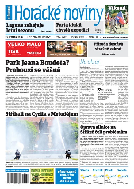 Horácké Noviny Středa 23.5.2018 č. 037