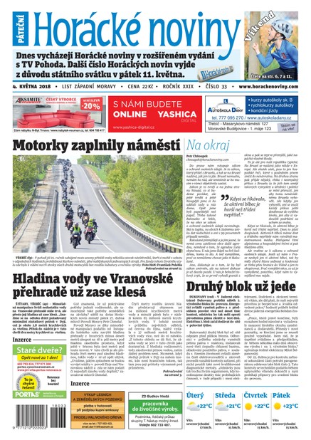 Horácké Noviny Pátek 4.5.2018 č. 033