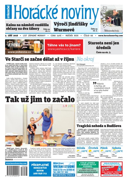 Horácké Noviny Středa 5.9.2018 č. 066