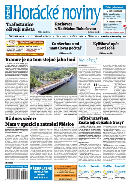 Horácké Noviny Pátek 27.7.2018 č. 055