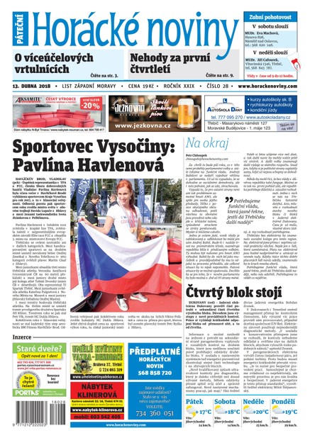 Horácké Noviny Pátek 13.4.2018 č. 028