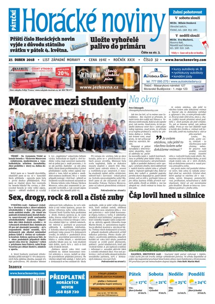 Horácké Noviny Pátek 27.4.2018 č. 032