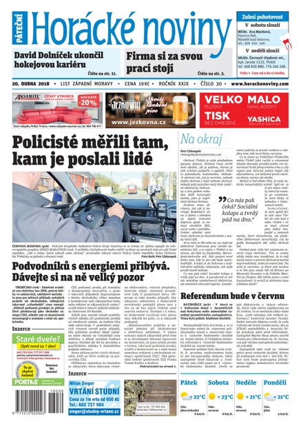 Horácké Noviny Pátek 20.4.2018 č. 030