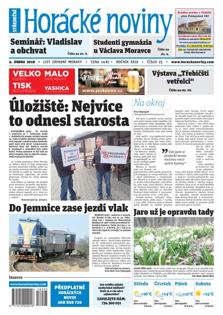 Horácké Noviny Středa 4.4.2018 č. 025