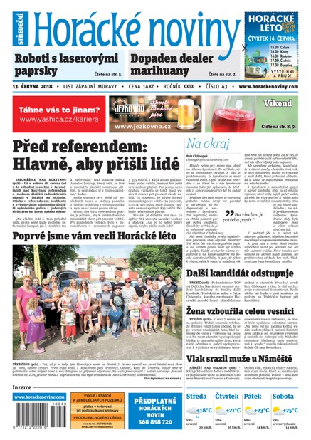 Horácké Noviny Středa 13.6.2018 č. 043