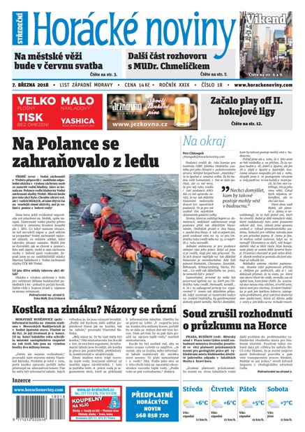 Horácké Noviny Středa 7.3.2018 č. 018