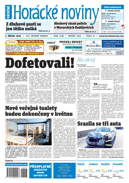 Horácké Noviny Pátek 2.3.2018 č. 017