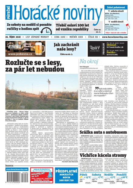 Horácké Noviny Pátek 26.10.2018 č. 080