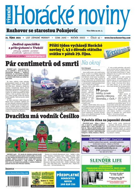 Horácké Noviny Čtvrtek 21.10.2021 č. 042