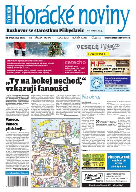 Horácké Noviny Čtvrtek 23.12.2021 č. 051