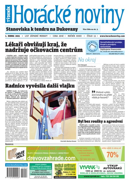 Horácké Noviny Čtvrtek 1.4.2021 č. 013