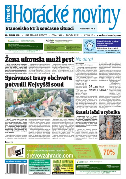 Horácké Noviny Čtvrtek 22.4.2021 č. 016