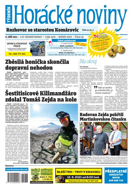Horácké Noviny Čtvrtek 9.9.2021 č. 036