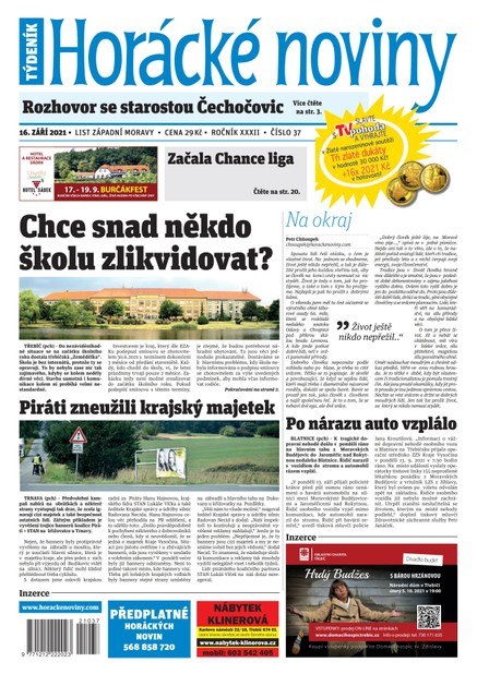 Horácké Noviny Čtvrtek 16.9.2021 č. 037