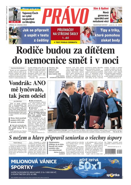Deník Právo - 22.2.2023