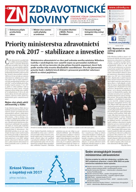 Ze Zdravotnictví 25/2016