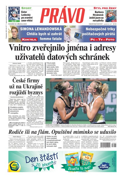 Deník Právo - 20.3.2023