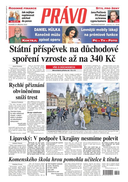 Deník Právo - 27.3.2023