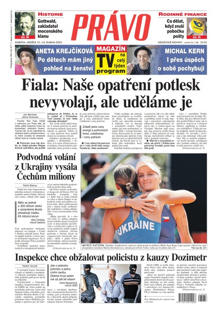 Deník Právo - 15.4.2023