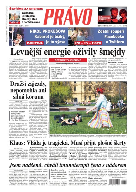 Deník Právo - 24.4.2023