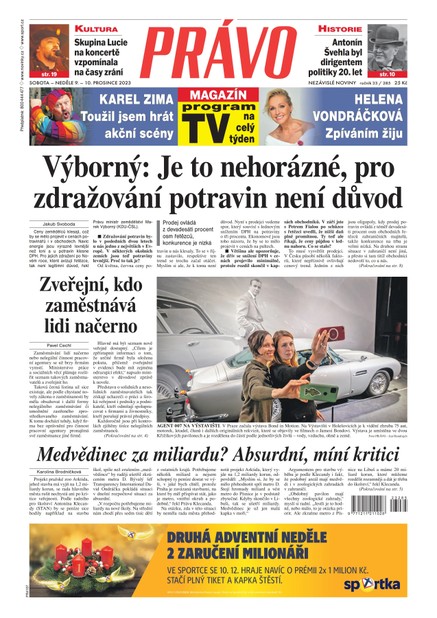 Deník Právo - 9.12.2023