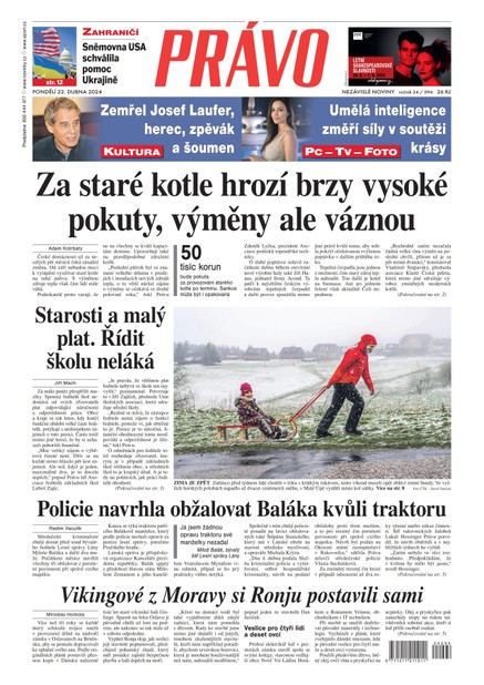 Deník Právo - 22.4.2024