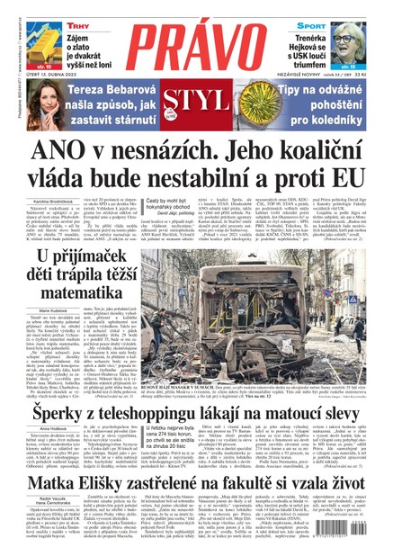Deník Právo - 15.4.2025