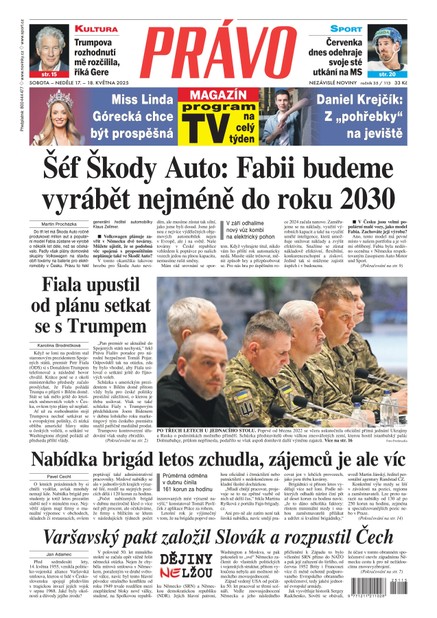 Deník Právo - 17.5.2025