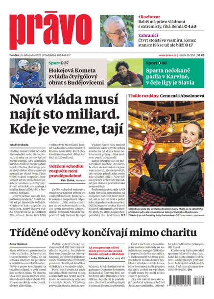 Deník Právo - 3.11.2025