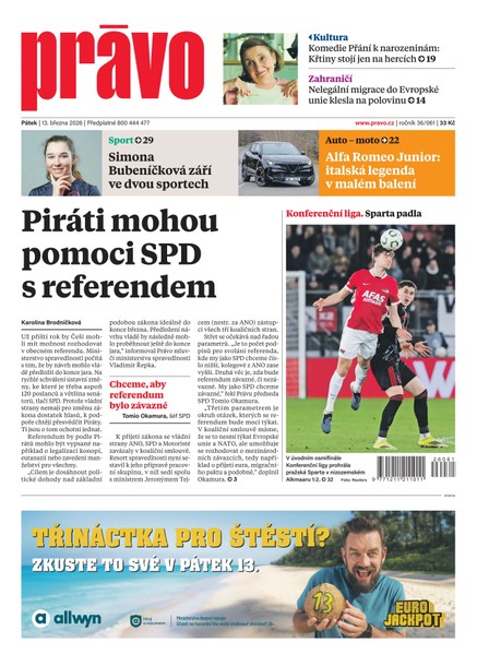 Deník Právo - 13.3.2026