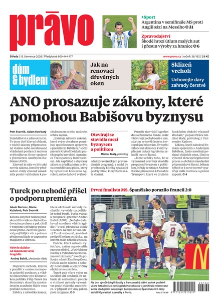 Deník Právo - 15.7.2026