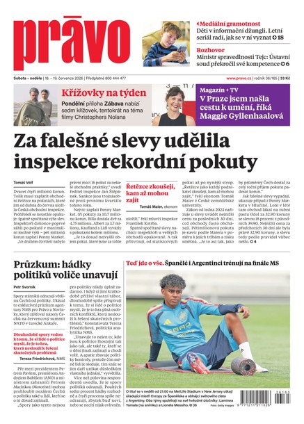 Deník Právo - 18.7.2026