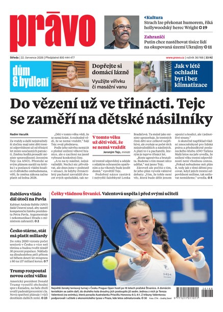 Deník Právo - 22.7.2026