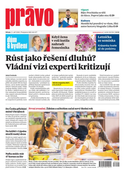 Deník Právo - 2.9.2026