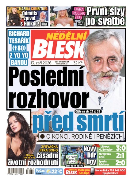 NEDĚLNÍ BLESK - 13.09.2026