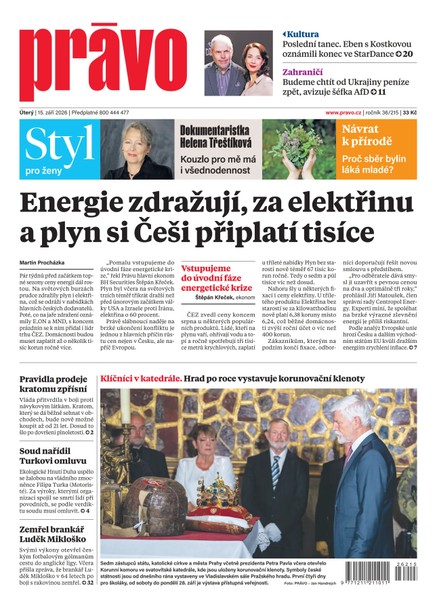 Deník Právo - 15.9.2026