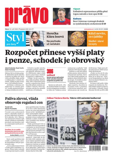 Deník Právo - 22.9.2026