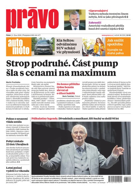 Deník Právo - 2.10.2026