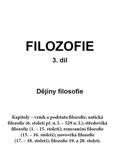 FILOZOFIE 3. díl