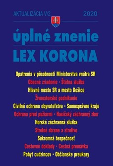 Aktualizácia V/2 2020 –LEX-KORONA – štátna a verejná služba, civilná ochrana, súkromná bezpečnosť