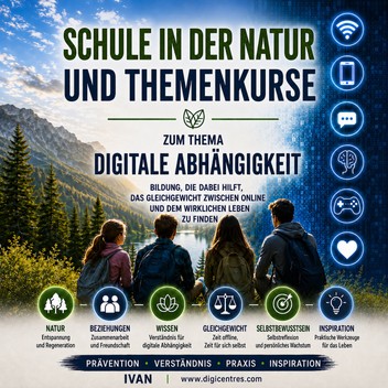 Outdoor-Schule und Themenkurse zum Thema digitale Sucht