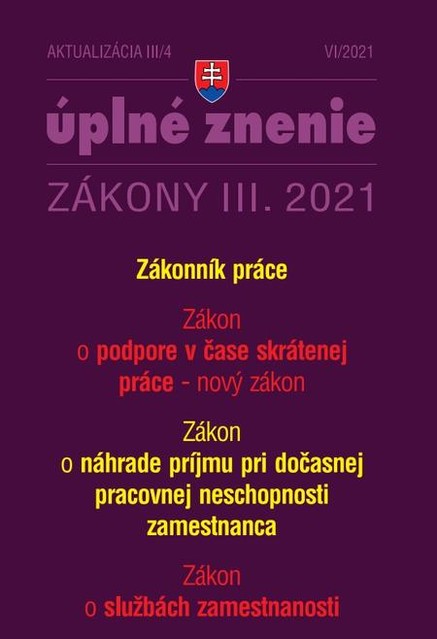 Aktualizácia III/4 2021 - Kurzarbeit a Zákonník práce