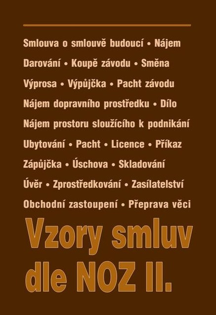 Vzory smluv dle NOZ II. 