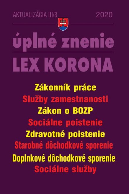 Aktualizácia III/3 2020 - LEX-KORONA