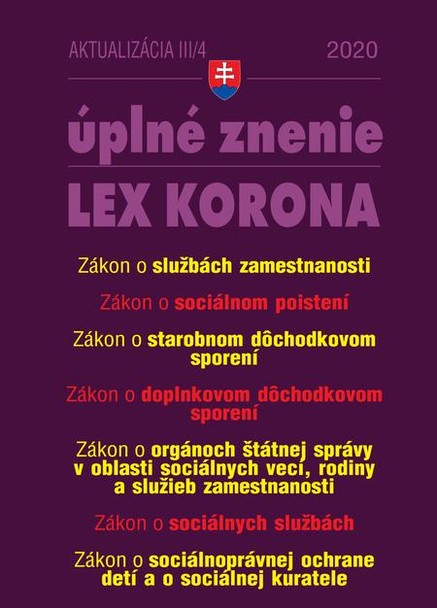 Aktualizácia III/4 - LEX KORONA - Práca, mzdy, zamestnávanie