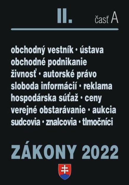 Zákony 2022 II/A - Obchodné právo a živnostenský zákon